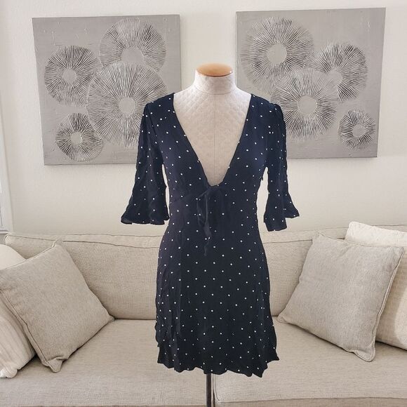 Free People 'All Yours' Polka Dot Mini Dress - size 4 in Black - Picture 4 of 13